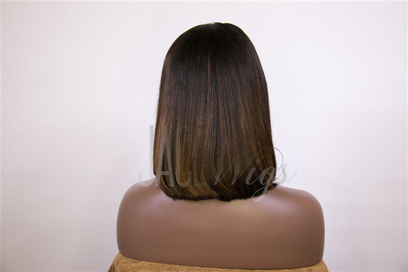 Wig Style: 12" RAINDROP (Natural Dark Brown/Off-Black Color)