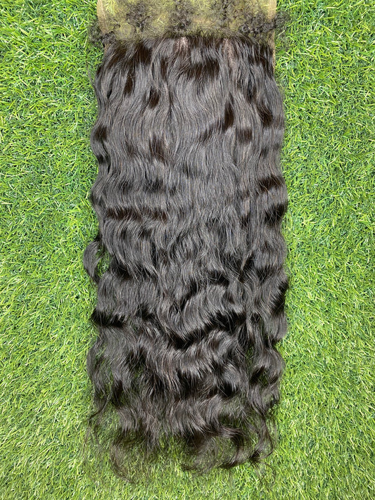 18" Soft Wave, Dark Silk, Extended Closure 7x4"